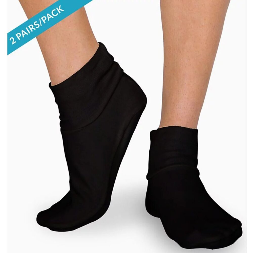 NWT Cottonique Latex-Free Organic Cotton Booties Socks Slippers (SET of 2 Pairs)